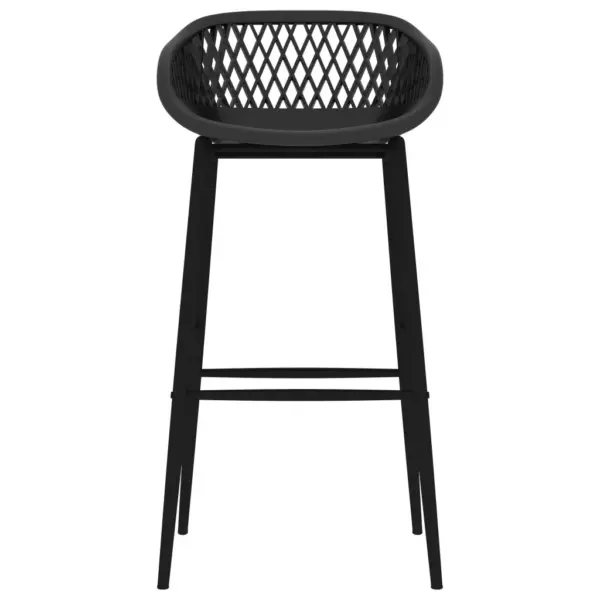 5-osaline baarikomplekt, valge MDF-baarilaud ja mustad baaripukid – 8