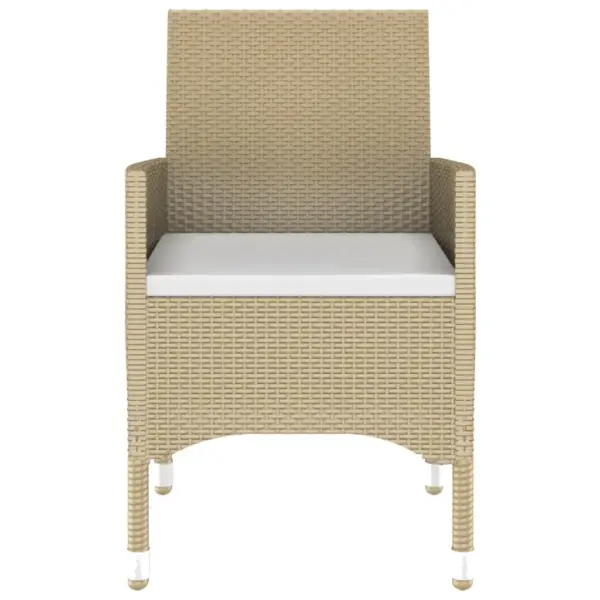 5-osaline beež polürotangist aiamööbli komplekt, klaasplaadiga laud 150 x 90 cm – 4