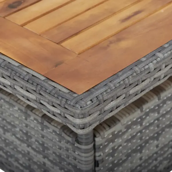 5-osaline hall aiamööbli komplekt polürotangist ja akaatsiapuidust lauaga – 5