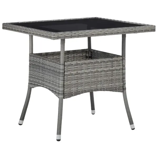 5-osaline hall aiamööbli komplekt polürotangist, karastatud klaasist lauaplaadiga, laud 80 x 80 x 75 cm – 3