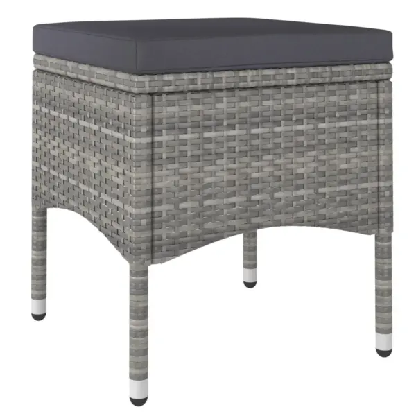 5-osaline aiamööbli komplekt, hall polürotang, karastatud klaasist laud 120 x 120 cm – 5