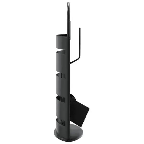 5-osaline kaminatööriistade komplekt alusega, must teras, 23 x 15 x 66 cm – 5