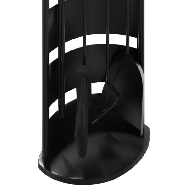 5-osaline kaminatööriistade komplekt alusega, must teras, 23 x 15 x 66 cm – 8