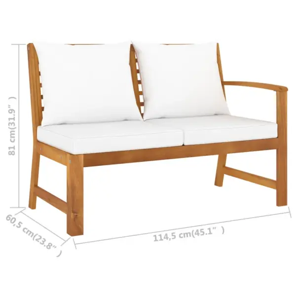 5-osaline aiadiivanikomplekt patjadega, kreemjas, akaatsiapuit, laud 100 x 50 cm – 11