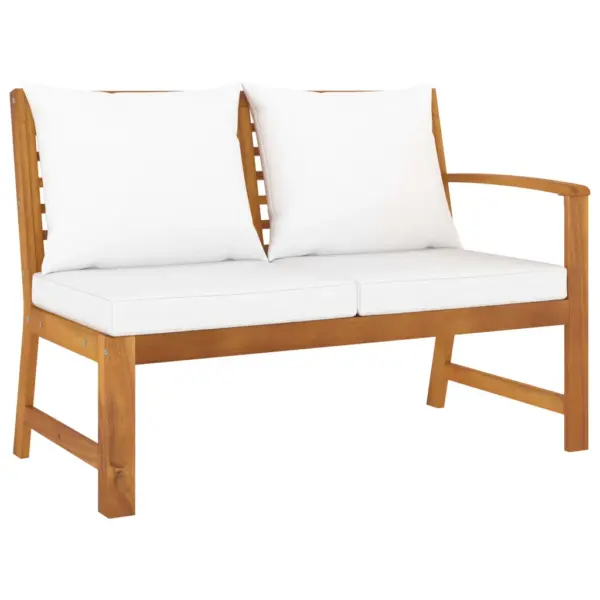 5-osaline aiadiivanikomplekt patjadega, kreemjas, akaatsiapuit, laud 100 x 50 cm – 4
