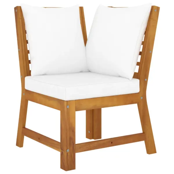 5-osaline aiadiivanikomplekt patjadega, kreemjas, akaatsiapuit, laud 100 x 50 cm – 6