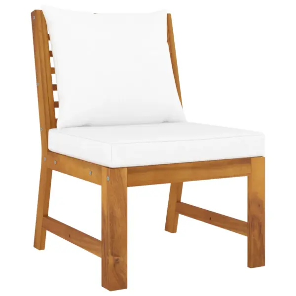 5-osaline aiadiivanikomplekt patjadega, kreemjas, akaatsiapuit, laud 100 x 50 cm – 7