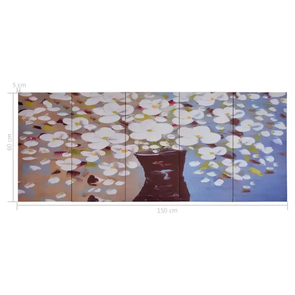 5-osaline lõuendseinapilt lilled vaasis, mitmevärviline, 150 x 60 cm – 4