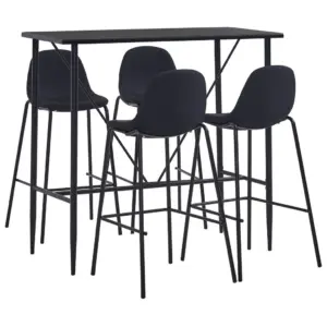 5-osaline must baarikomplekt kangast toolidega, laud 120 x 60 x 110 cm