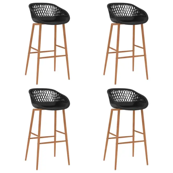 5-osaline baarikomplekt musta MDF-laudaga ja võrguseljatugedega baaripukkidega, laud 120 x 60 x 105 cm – 6