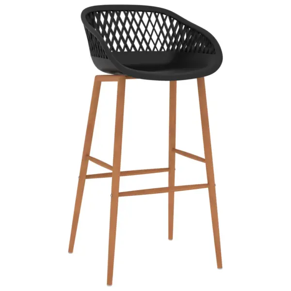 5-osaline baarikomplekt musta MDF-laudaga ja võrguseljatugedega baaripukkidega, laud 120 x 60 x 105 cm – 7