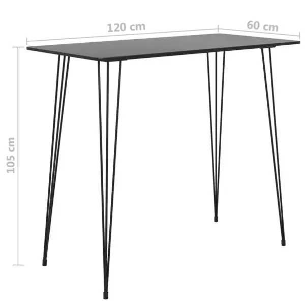 5-osaline baarikomplekt, must, MDF-baarilaud ja virnastatavad metallist baaripukid – 11