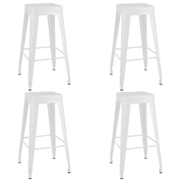 5-osaline baarikomplekt, must baarilaud ja valged metallpukid, laud 120 x 60 x 105 cm – 6