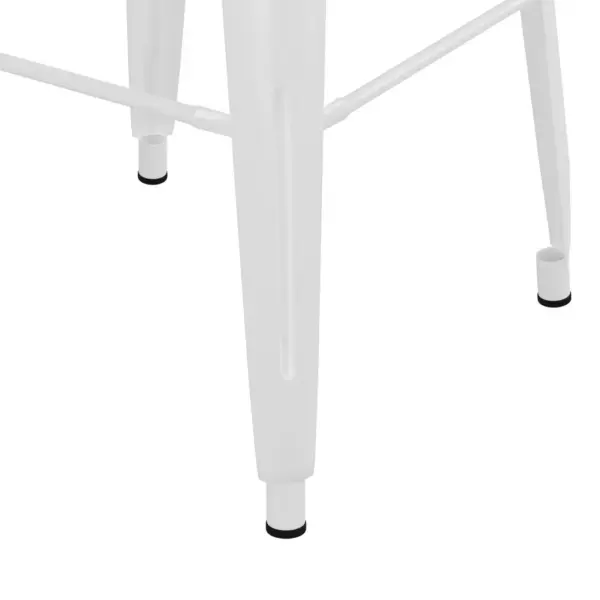 5-osaline baarikomplekt, must baarilaud ja valged metallpukid, laud 120 x 60 x 105 cm – 10