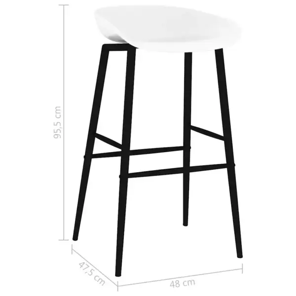 5-osaline baarikomplekt MDF-baarilauaga ja PP-baaripukkidega, must ja valge, laud 120 x 60 x 105 cm – 13