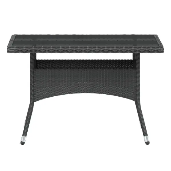 5-osaline must polürotangist aiamööbli komplekt karastatud klaasplaadiga laud 120 x 120 cm – 8