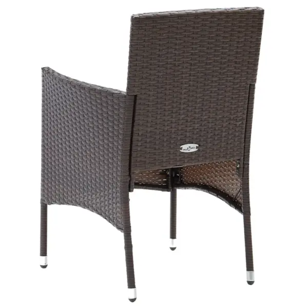5-osaline pruun polürotangist aiamööbli komplekt klaaslauaga, laud 80 x 80 cm – 11