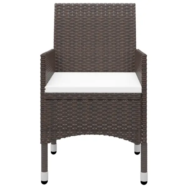 5-osaline pruun polürotangist aiamööbli komplekt klaaslauaga, laud 80 x 80 cm – 8