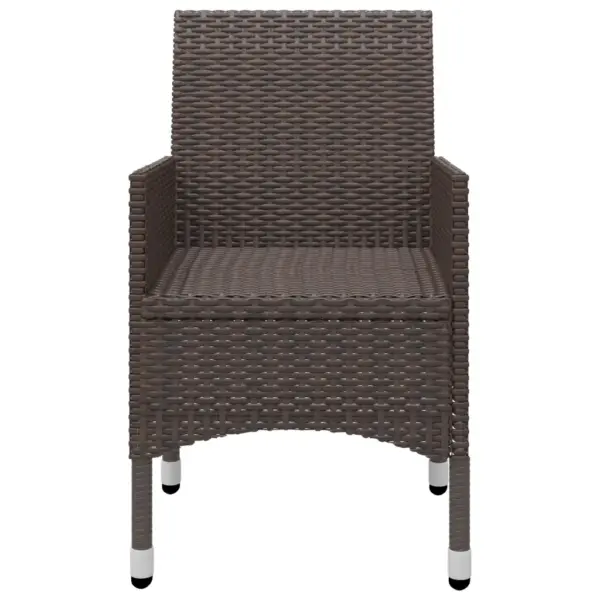 5-osaline pruun polürotangist aiamööbli komplekt klaaslauaga, laud 80 x 80 cm – 9