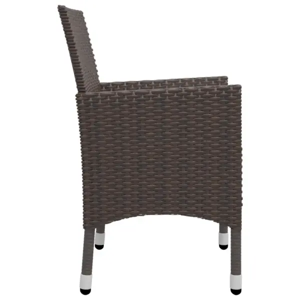 5-osaline pruun polürotangist aiamööbli komplekt klaaslauaga, laud 80 x 80 cm – 10