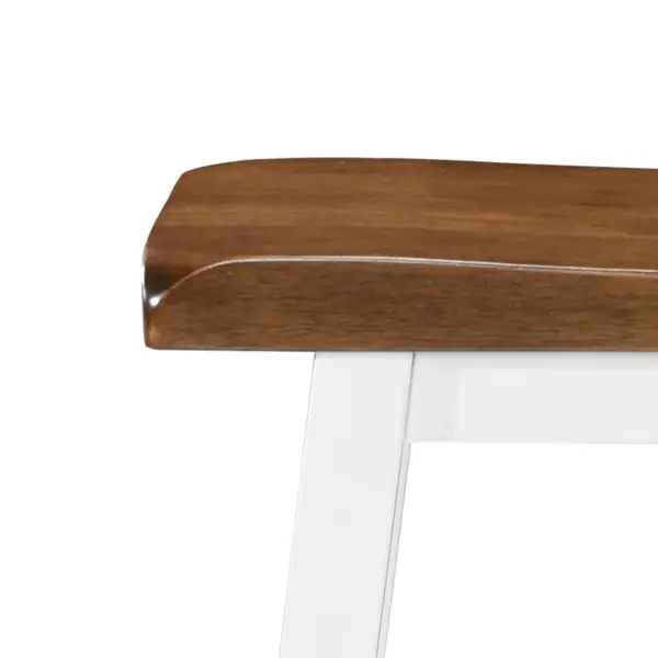 5-osaline baarilaua ja baaripukkide komplekt, pruun-valge, MDF lauaplaat ja täispuidust raam, laud 108 x 60 x 91 cm – 11