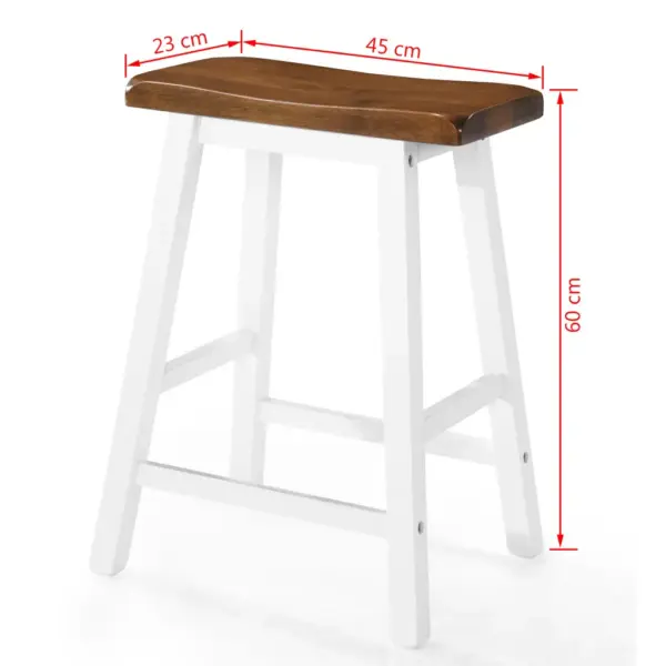 5-osaline baarilaua ja baaripukkide komplekt, pruun-valge, MDF lauaplaat ja täispuidust raam, laud 108 x 60 x 91 cm – 13