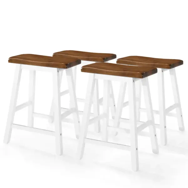5-osaline baarilaua ja baaripukkide komplekt, pruun-valge, MDF lauaplaat ja täispuidust raam, laud 108 x 60 x 91 cm – 6
