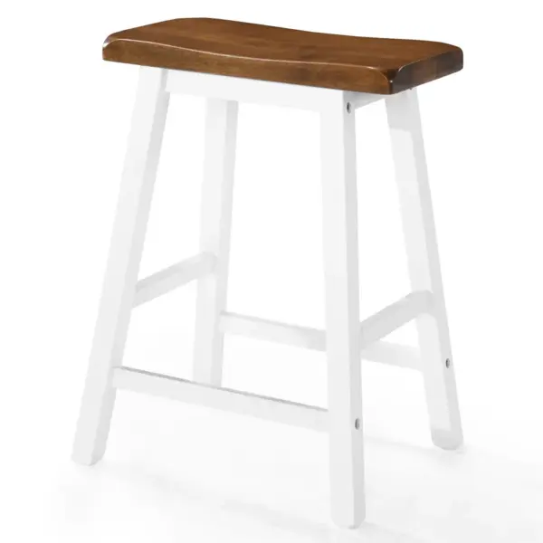 5-osaline baarilaua ja baaripukkide komplekt, pruun-valge, MDF lauaplaat ja täispuidust raam, laud 108 x 60 x 91 cm – 7