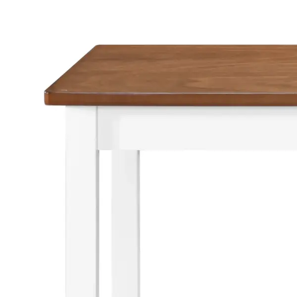 5-osaline baarilaua ja baaripukkide komplekt, pruun-valge, MDF lauaplaat ja täispuidust raam, laud 108 x 60 x 91 cm – 8