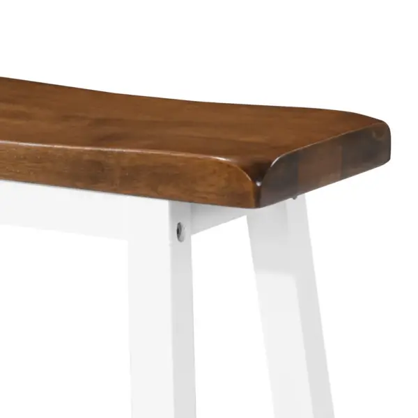 5-osaline baarilaua ja baaripukkide komplekt, pruun-valge, MDF lauaplaat ja täispuidust raam, laud 108 x 60 x 91 cm – 10