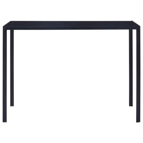 5-osaline söögitoakomplekt karastatud klaaslauaga, sinine, 1 laud 105 x 60 x 74 cm ja 4 kunstnahast tooli - 3