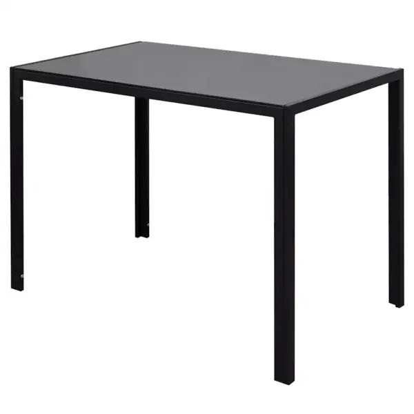 5-osaline söögilaua komplekt karastatud klaasiga, must-valge, laud 105 x 60 x 74 cm - 4