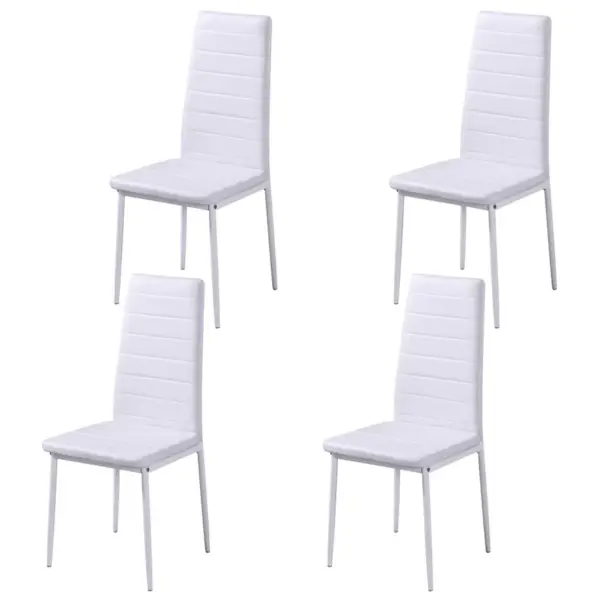 5-osaline söögilaua komplekt karastatud klaasiga, must-valge, laud 105 x 60 x 74 cm - 5