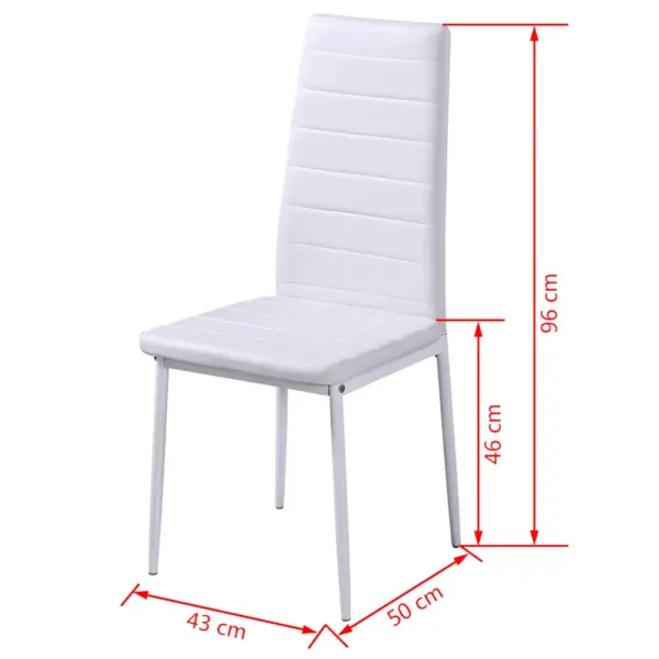 5-osaline söögilaua komplekt karastatud klaasiga, must-valge, laud 105 x 60 x 74 cm - 7