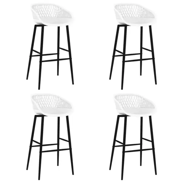 5-osaline baarikomplekt, valge MDF-baarilaud ja PP-baaripukid – 6