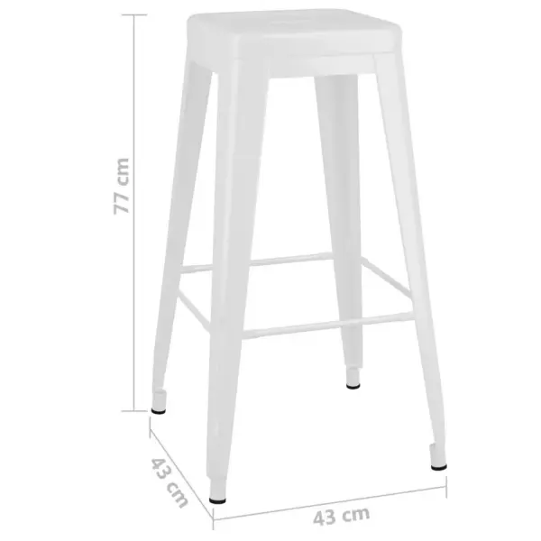 5-osaline valge baarikomplekt, MDF-plaadiga laud ja metallist pukid – 12