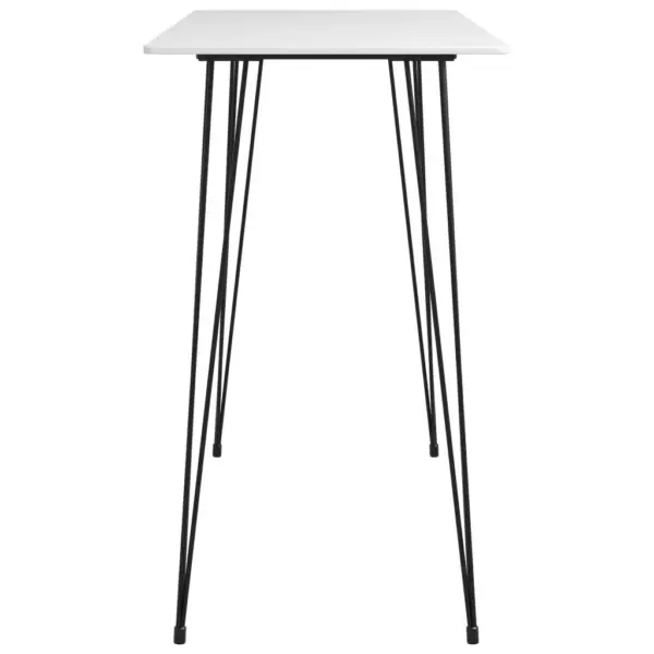5-osaline baarikomplekt valge MDF-baarilauaga ja taaskasutatud puidust baaripukkidega, laud 120 x 60 x 105 cm – 4