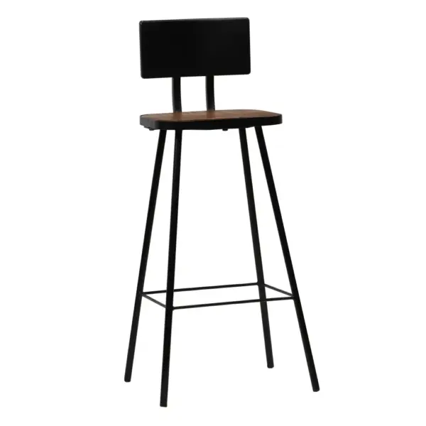 5-osaline baarikomplekt valge MDF-baarilauaga ja taaskasutatud puidust baaripukkidega, laud 120 x 60 x 105 cm – 7