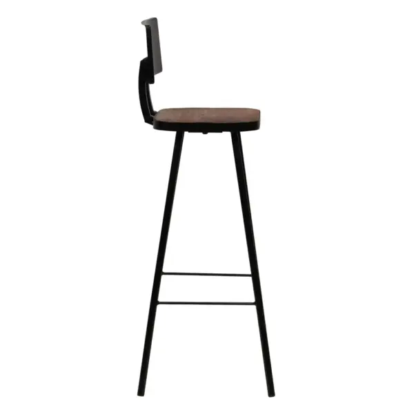 5-osaline baarikomplekt valge MDF-baarilauaga ja taaskasutatud puidust baaripukkidega, laud 120 x 60 x 105 cm – 9