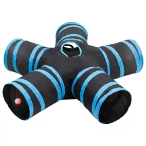 5-suunaline kokkupandav kassitunnel piiluauguga, must-sinine, Ø 25 cm, polüester