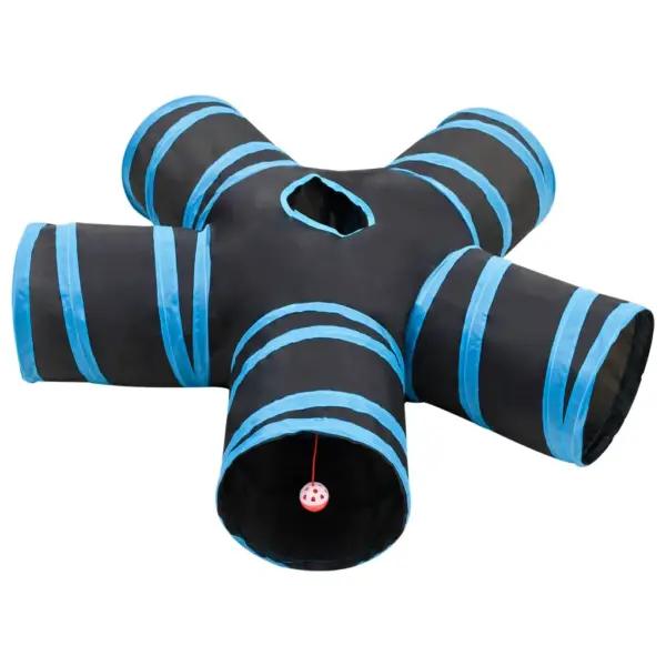 5-suunaline kokkupandav kassitunnel piiluauguga, must-sinine, Ø 25 cm, polüester – 3