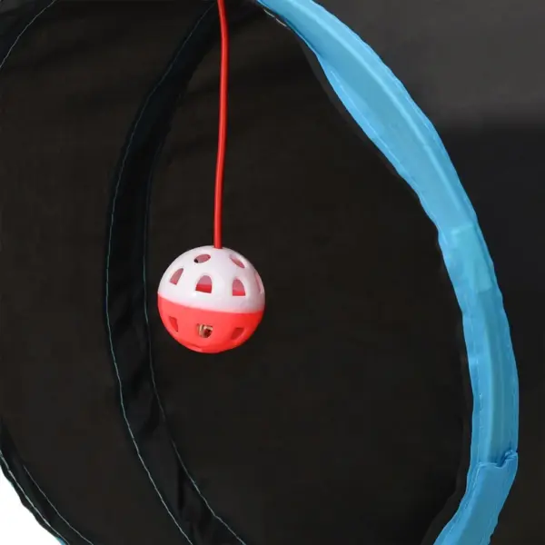 5-suunaline kokkupandav kassitunnel piiluauguga, must-sinine, Ø 25 cm, polüester – 5