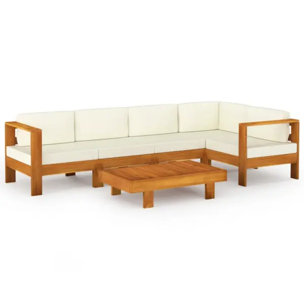 6-osaline akaatsiapuidust aiamööbli komplekt patjadega, laud 100 x 60 cm – 2