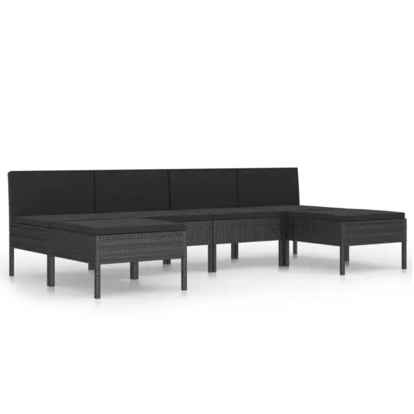 6-osaline must polürotangist aiamööbli komplekt patjadega, modulaarne – 2