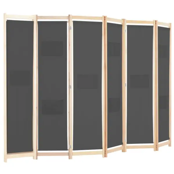 6-paneeliline hall toasirm taskutega, kangas, kuusepuidust raam, 240 x 170 x 4 cm – 3