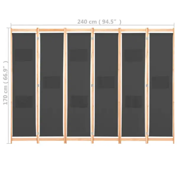 6-paneeliline hall toasirm taskutega, kangas, kuusepuidust raam, 240 x 170 x 4 cm – 8
