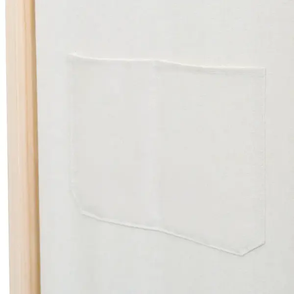 6-paneeliline ruumijagaja sirm taskutega, kreemjasvalge kangas, kuusepuidust raam, 240 x 170 x 4 cm - 7