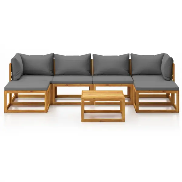 7-osaline akaatsiapuidust aiadiivanikomplekt patjadega, tumehall, modulaarkujundusega – 3
