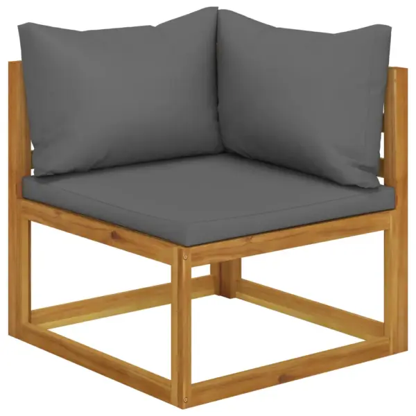 7-osaline akaatsiapuidust aiadiivanikomplekt patjadega, tumehall, modulaarkujundusega – 4