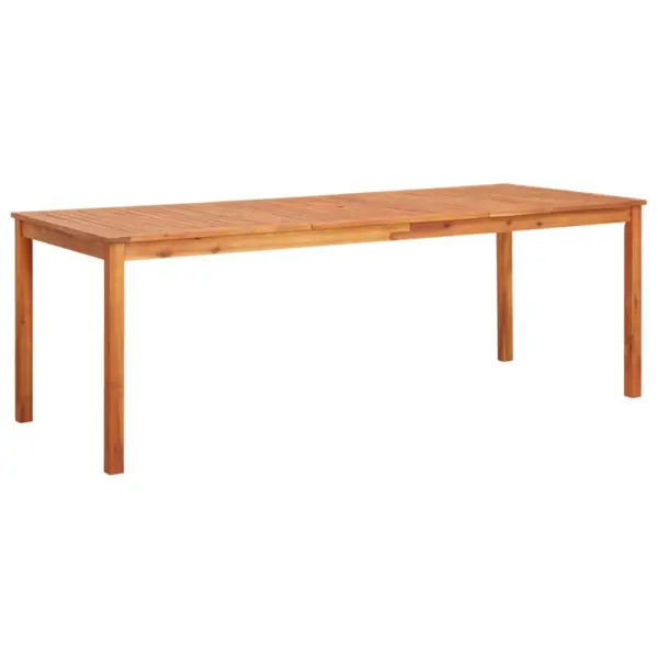 7-osaline aiamööbli komplekt akaatsiapuidust söögilaua ja toolidega, istmepatjadega, laud 215 x 90 cm – 3